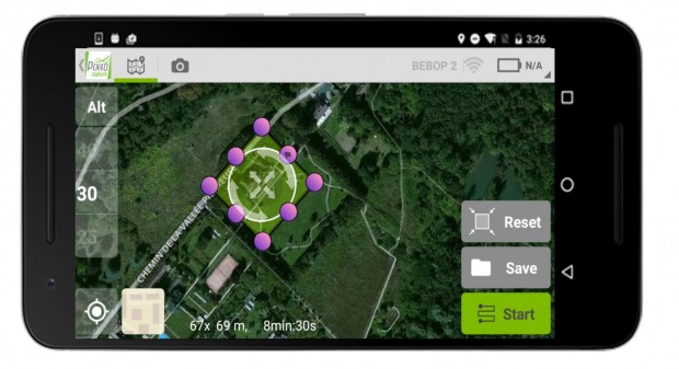 &Uuml;ber eine App wird der zu scannende Bereich markiert. (Bild: Parrot)